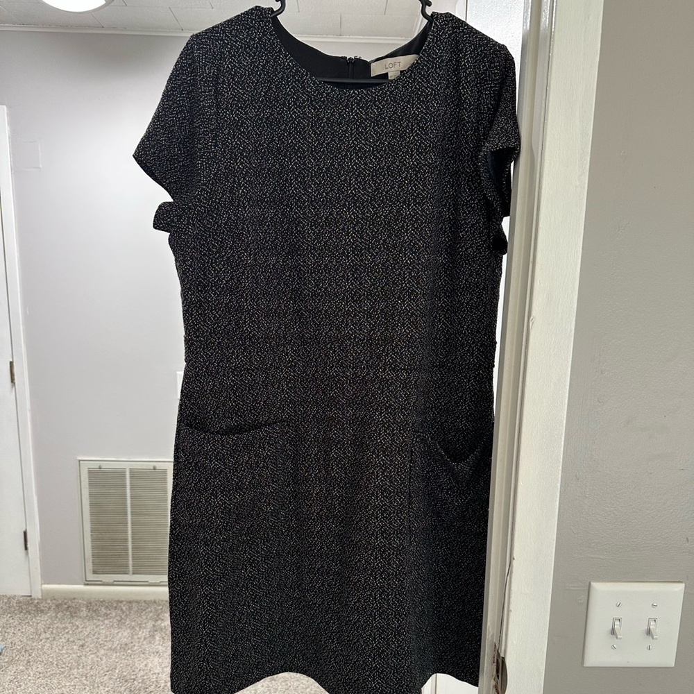 Loft Black Dress Size18 Petite